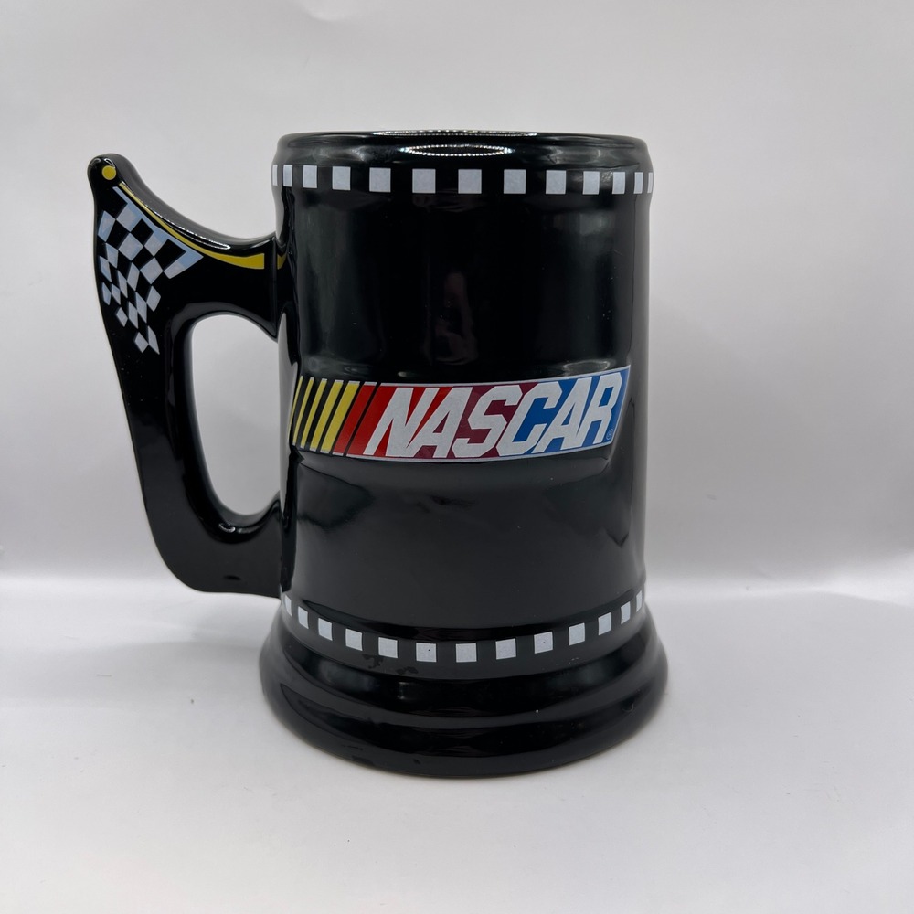 NASCAR 2003 Mug Tankard Style Black Racing Checkered Flag Handle - Picture 4 of 9